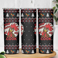 Chicken Stop Christmas Skinny Tumbler Xmas Holiday Patterns - Wonder Print Shop