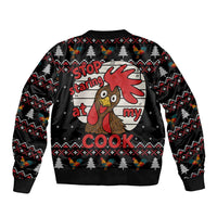 Chicken Stop Christmas Sleeve Zip Bomber Jacket Xmas Holiday Patterns - Wonder Print Shop