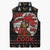 Chicken Stop Christmas Sleeveless Puffer Jacket Xmas Holiday Patterns - Wonder Print Shop