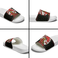 Chicken Stop Christmas Slide Sandals Xmas Holiday Patterns - Wonder Print Shop