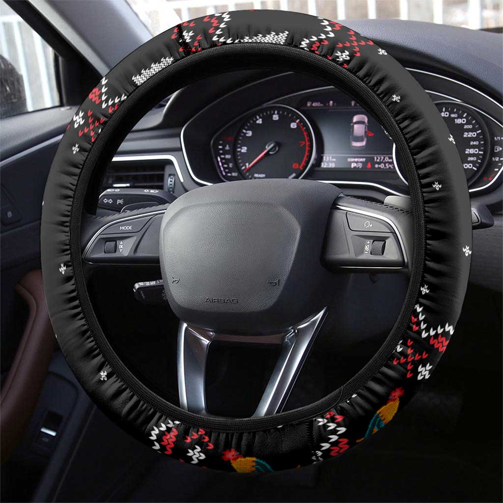 Chicken Stop Christmas Steering Wheel Cover Xmas Holiday Patterns - Wonder Print Shop