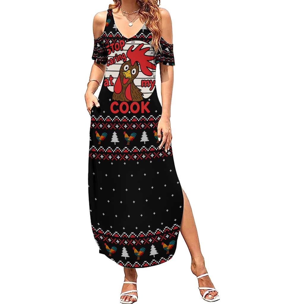Chicken Stop Christmas Summer Maxi Dress Xmas Holiday Patterns - Wonder Print Shop
