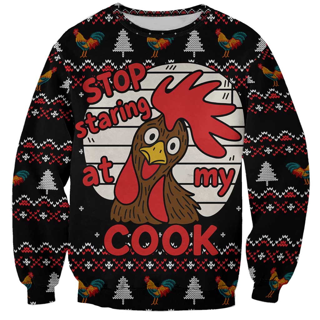 Chicken Stop Christmas Sweatshirt Xmas Holiday Patterns - Wonder Print Shop