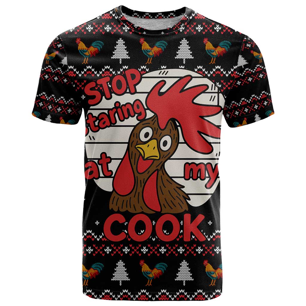 Chicken Stop Christmas T Shirt Xmas Holiday Patterns - Wonder Print Shop