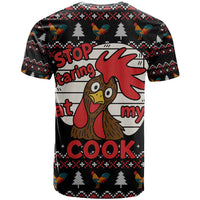 Chicken Stop Christmas T Shirt Xmas Holiday Patterns - Wonder Print Shop
