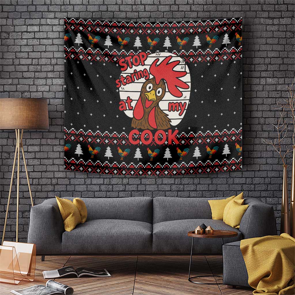 Chicken Stop Christmas Tapestry Xmas Holiday Patterns - Wonder Print Shop