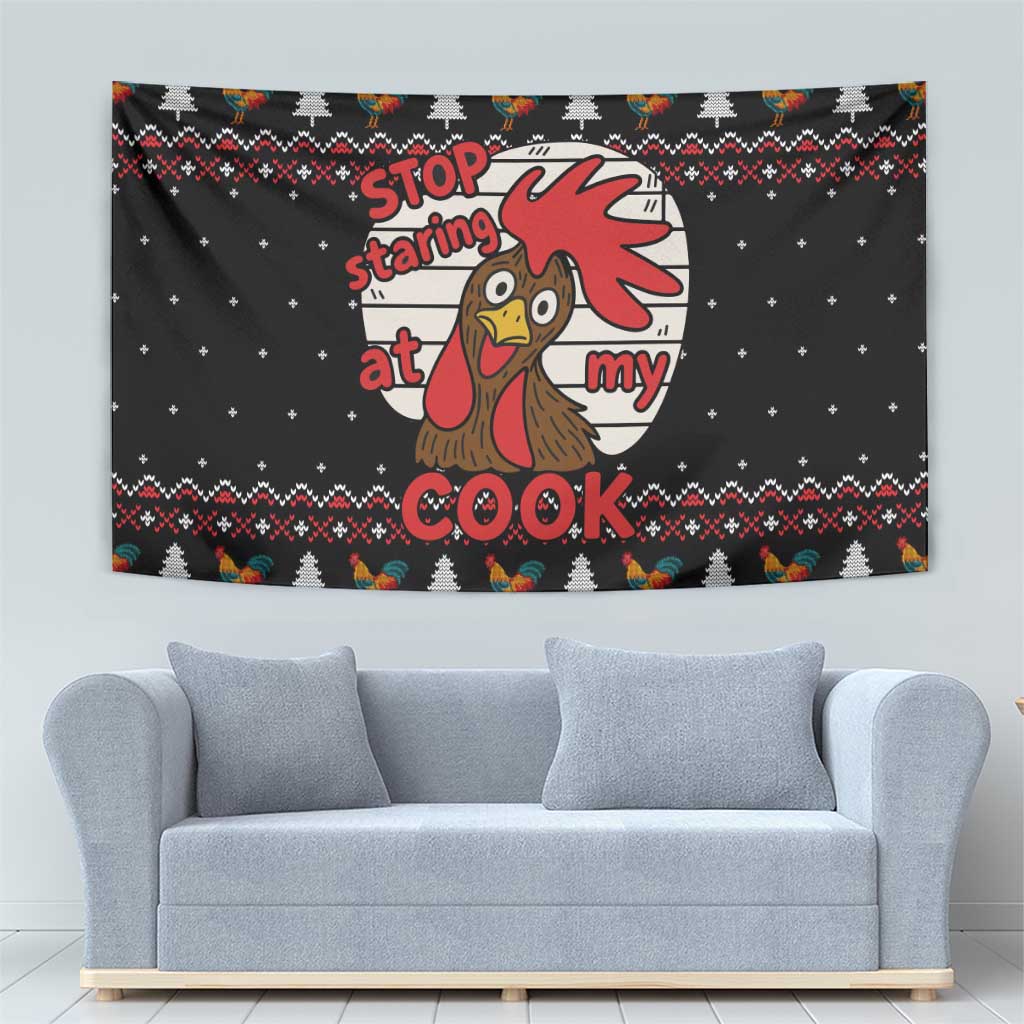 Chicken Stop Christmas Tapestry Xmas Holiday Patterns - Wonder Print Shop