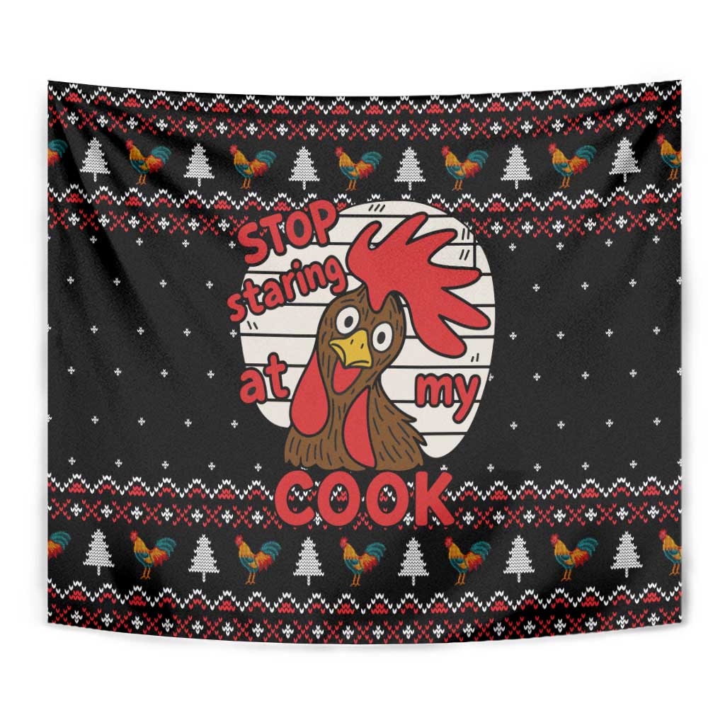 Chicken Stop Christmas Tapestry Xmas Holiday Patterns - Wonder Print Shop