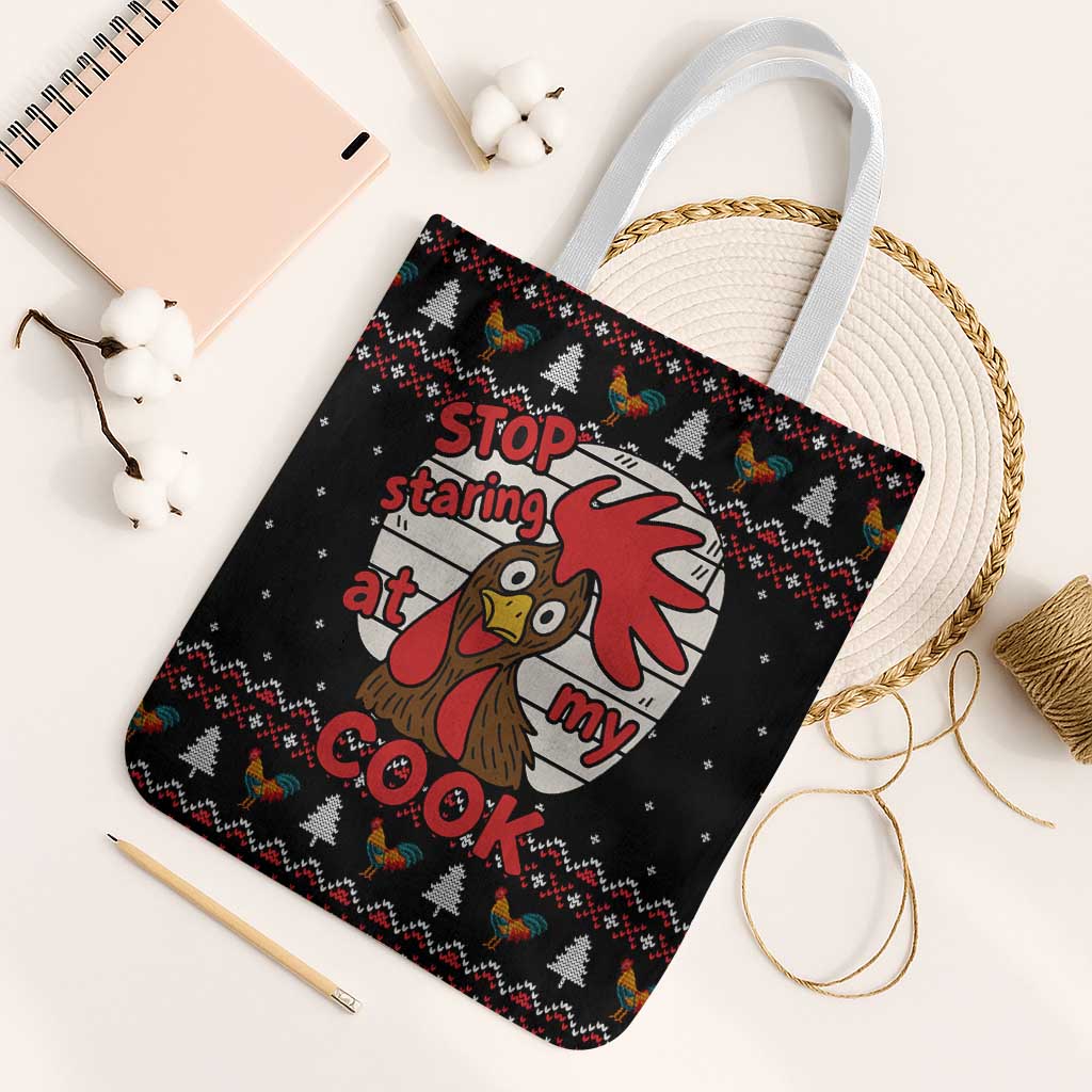 Chicken Stop Christmas Tote Bag Xmas Holiday Patterns - Wonder Print Shop