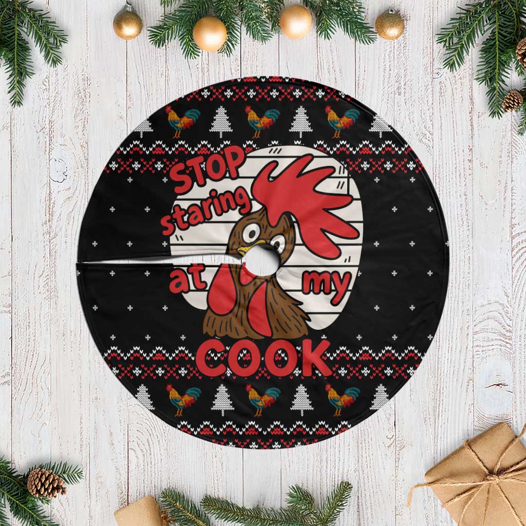 Chicken Stop Christmas Tree Skirt Xmas Holiday Patterns - Wonder Print Shop