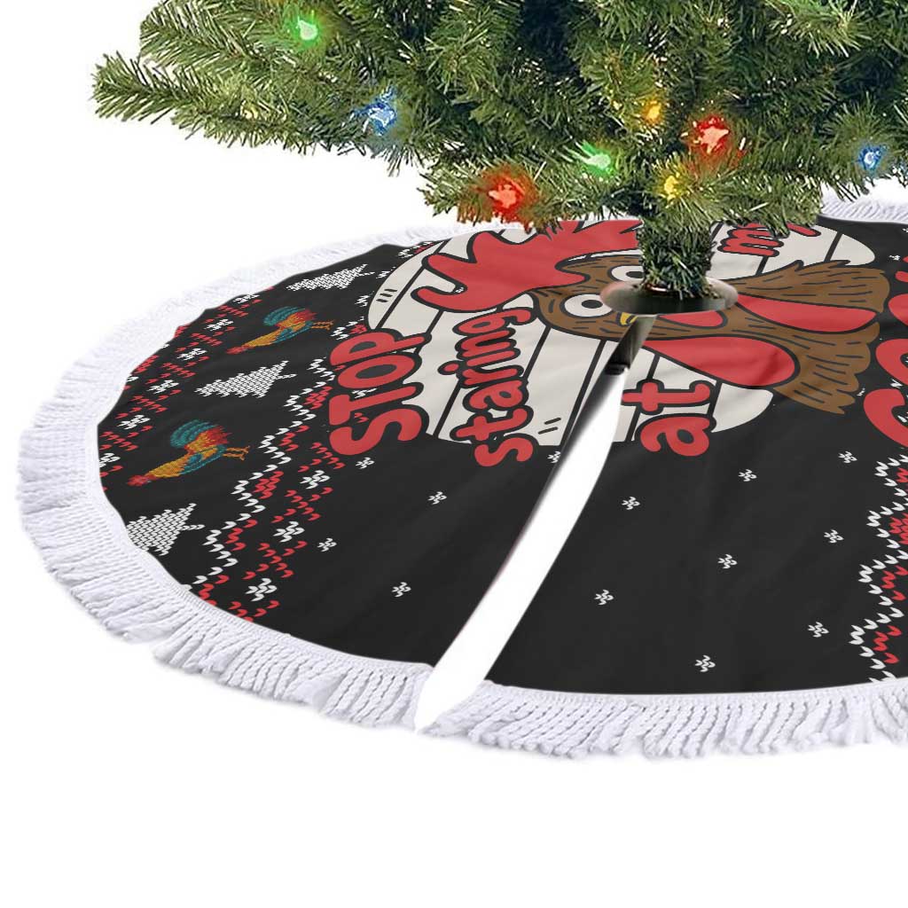 Chicken Stop Christmas Tree Skirt Xmas Holiday Patterns - Wonder Print Shop