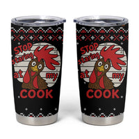 Chicken Stop Christmas Tumbler Cup Xmas Holiday Patterns - Wonder Print Shop