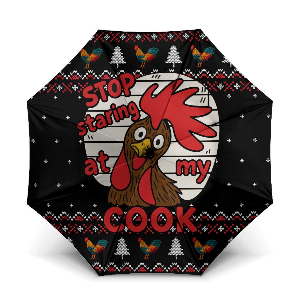 Chicken Stop Christmas Umbrella Xmas Holiday Patterns - Wonder Print Shop