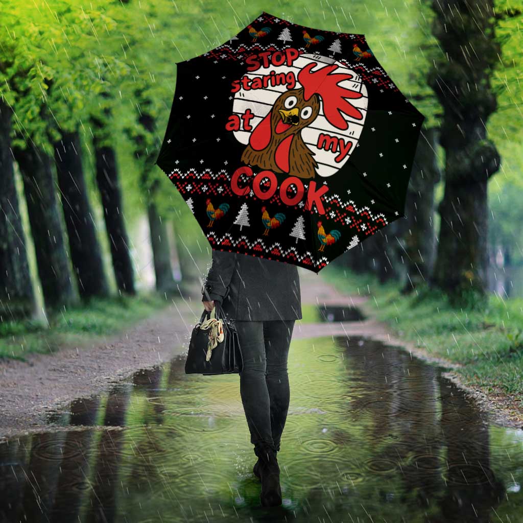 Chicken Stop Christmas Umbrella Xmas Holiday Patterns - Wonder Print Shop