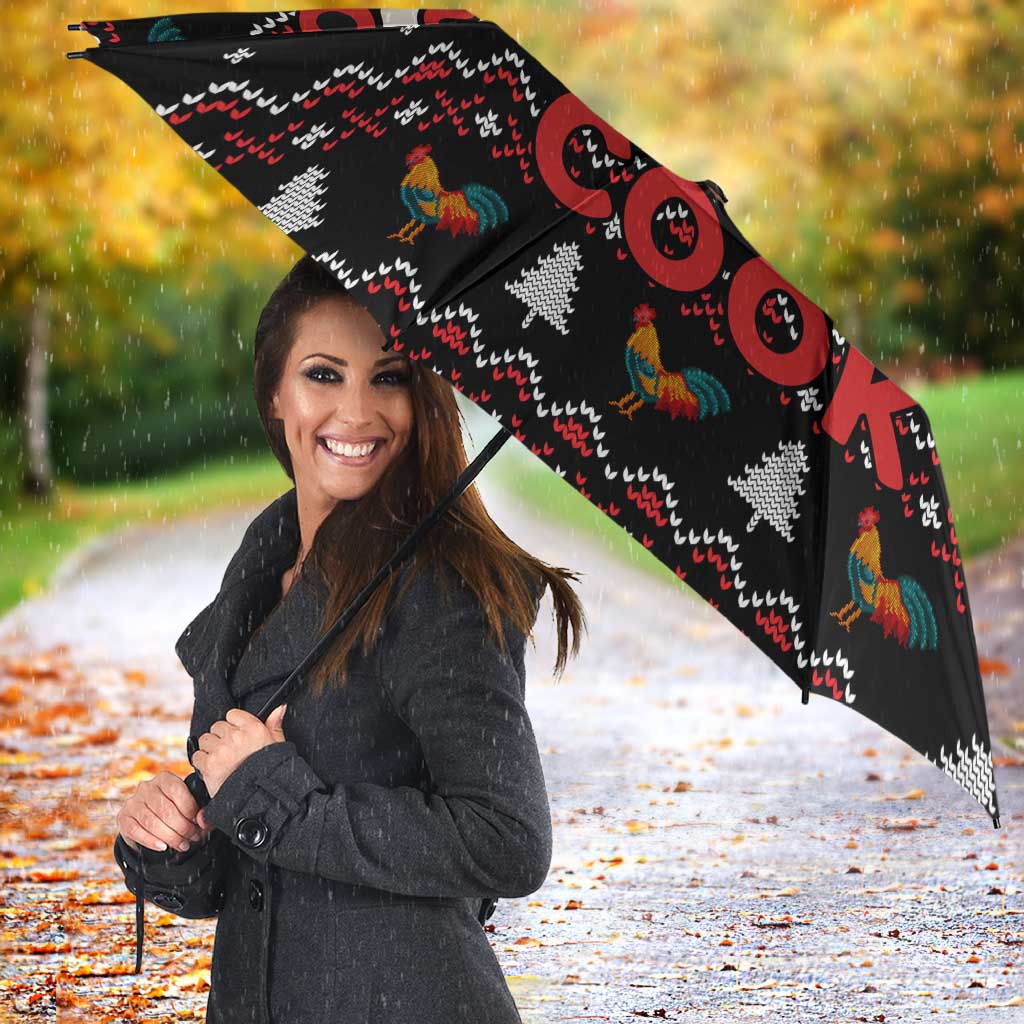 Chicken Stop Christmas Umbrella Xmas Holiday Patterns - Wonder Print Shop
