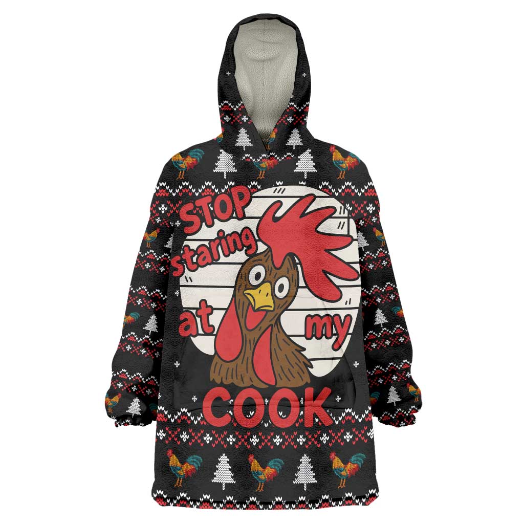 Chicken Stop Christmas Wearable Blanket Hoodie Xmas Holiday Patterns - Wonder Print Shop