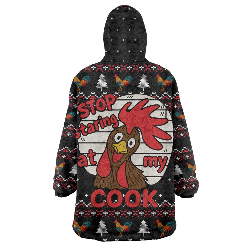 Chicken Stop Christmas Wearable Blanket Hoodie Xmas Holiday Patterns - Wonder Print Shop