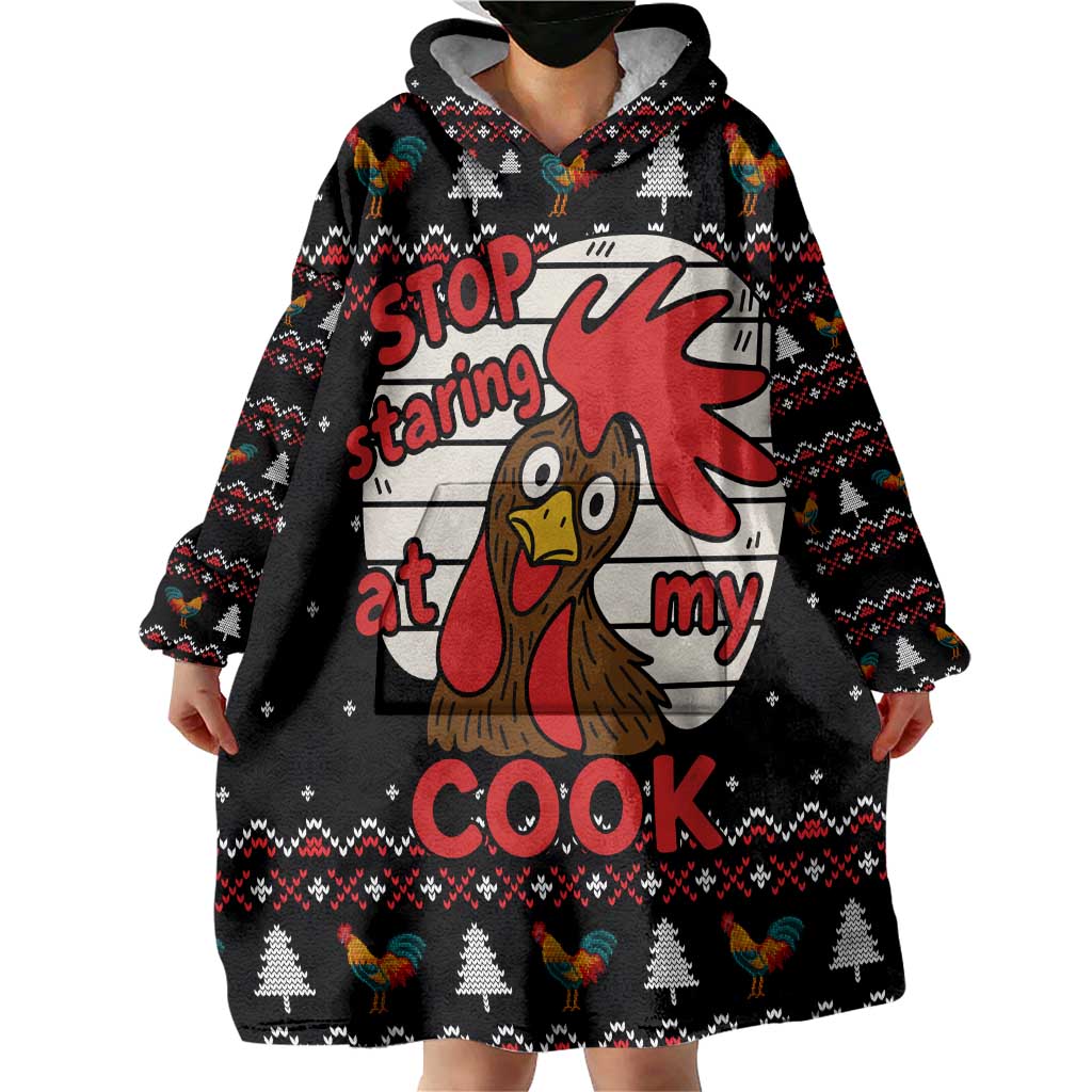 Chicken Stop Christmas Wearable Blanket Hoodie Xmas Holiday Patterns - Wonder Print Shop