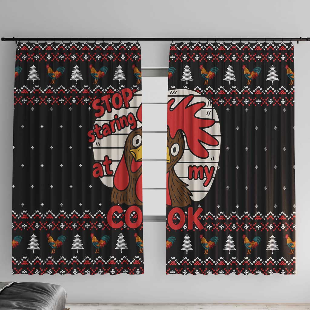 Chicken Stop Christmas Window Curtain Xmas Holiday Patterns - Wonder Print Shop