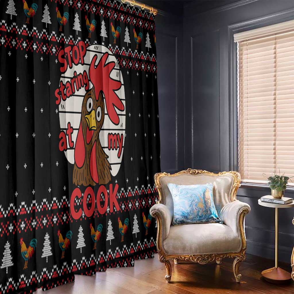 Chicken Stop Christmas Window Curtain Xmas Holiday Patterns - Wonder Print Shop