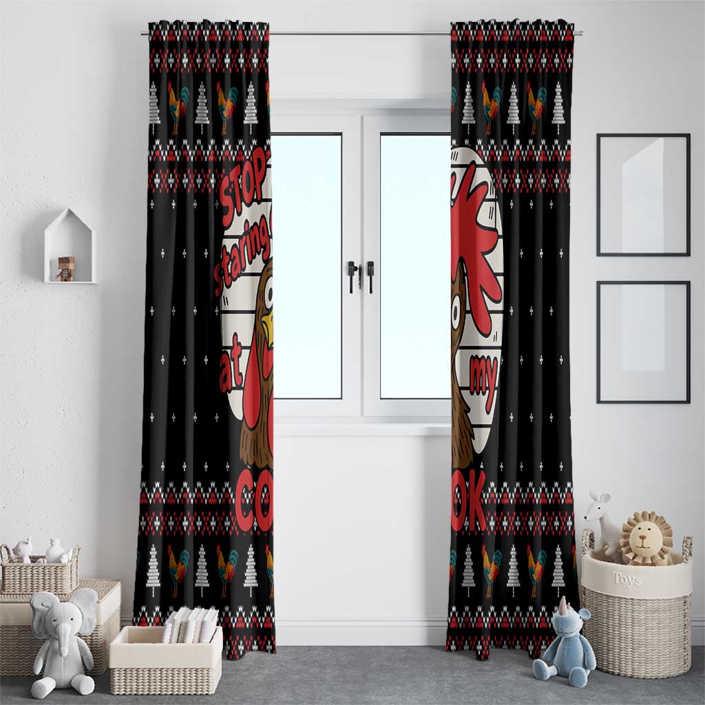 Chicken Stop Christmas Window Curtain Xmas Holiday Patterns - Wonder Print Shop