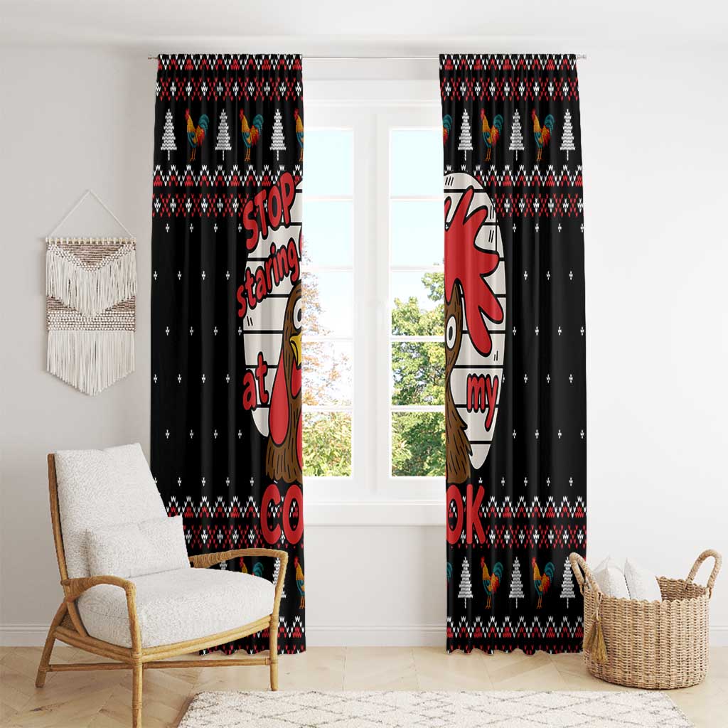 Chicken Stop Christmas Window Curtain Xmas Holiday Patterns - Wonder Print Shop