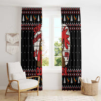 Chicken Stop Christmas Window Curtain Xmas Holiday Patterns - Wonder Print Shop