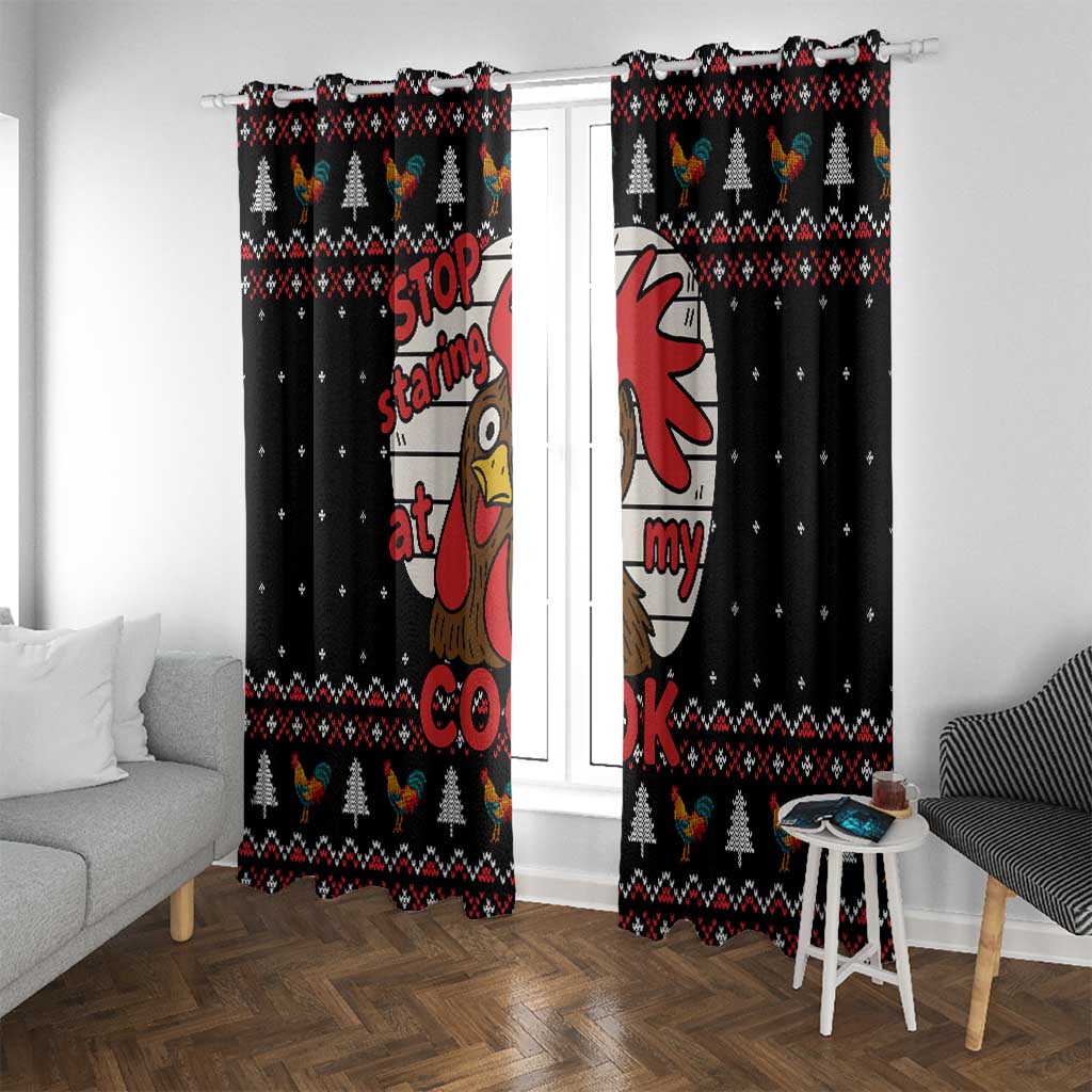 Chicken Stop Christmas Window Curtain Xmas Holiday Patterns - Wonder Print Shop