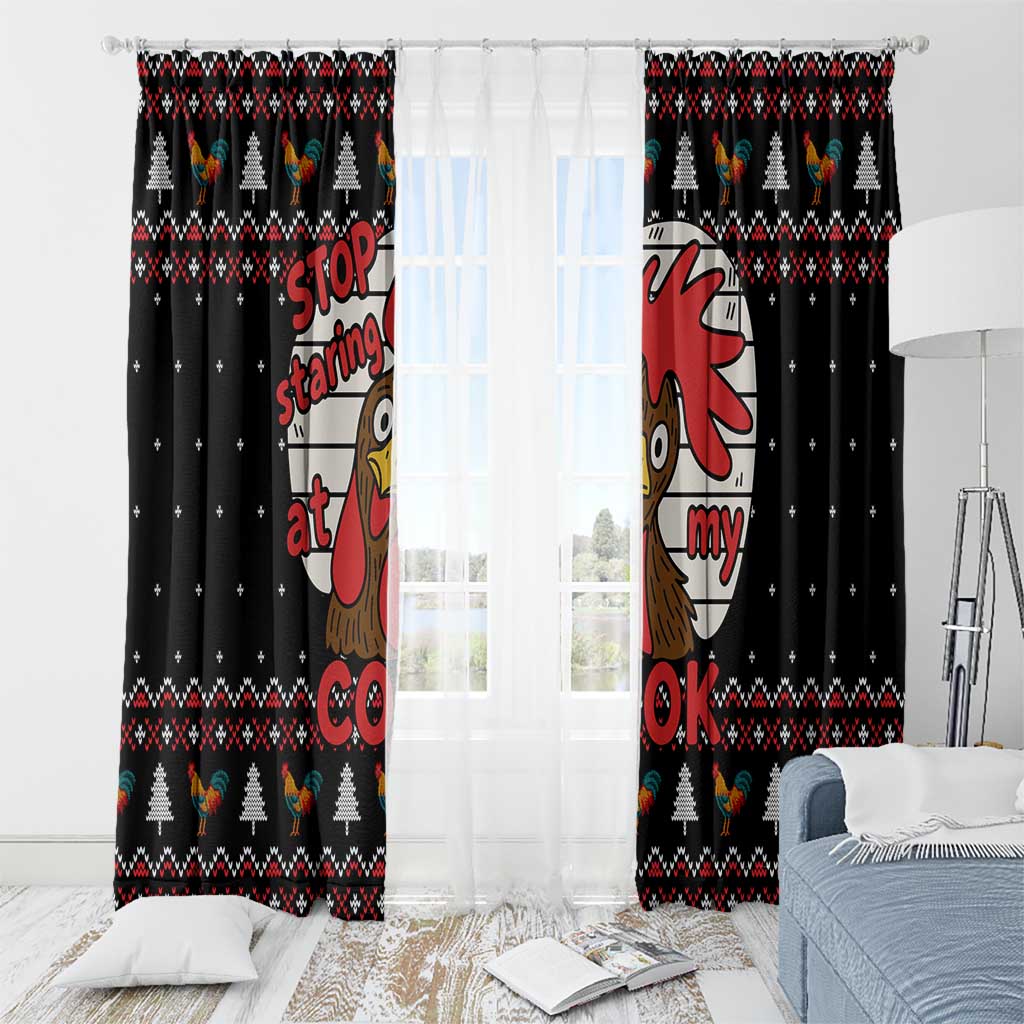 Chicken Stop Christmas Window Curtain Xmas Holiday Patterns - Wonder Print Shop