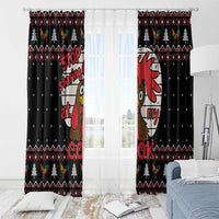 Chicken Stop Christmas Window Curtain Xmas Holiday Patterns - Wonder Print Shop
