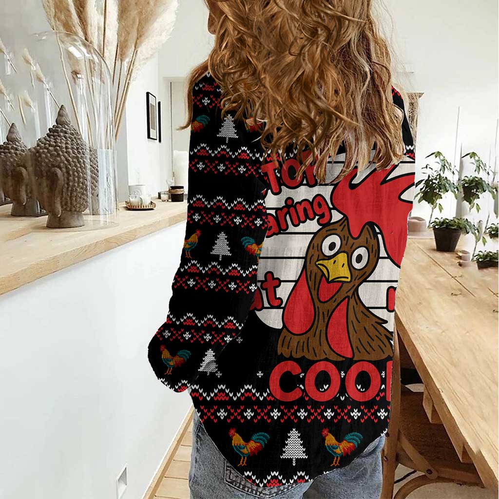 Chicken Stop Christmas Women Casual Shirt Xmas Holiday Patterns - Wonder Print Shop