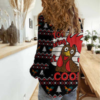 Chicken Stop Christmas Women Casual Shirt Xmas Holiday Patterns - Wonder Print Shop