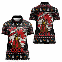 Chicken Stop Christmas Women Polo Shirt Xmas Holiday Patterns - Wonder Print Shop