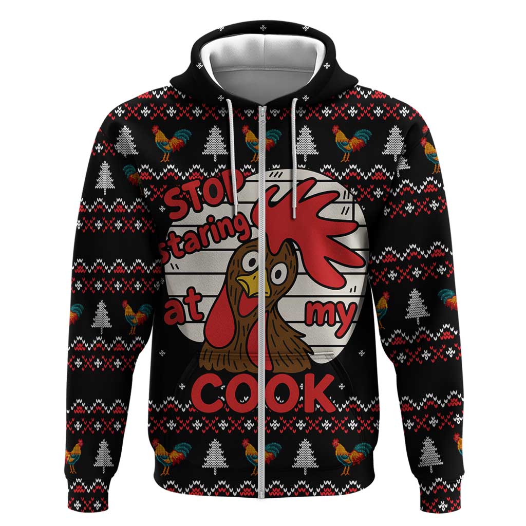Chicken Stop Christmas Zip Hoodie Xmas Holiday Patterns - Wonder Print Shop