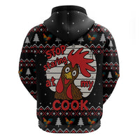 Chicken Stop Christmas Zip Hoodie Xmas Holiday Patterns - Wonder Print Shop