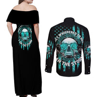 I Am The Storm Skul Couples Matching Off Shoulder Maxi Dress and Long Sleeve Button Shirt - Wonder Print Shop