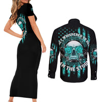 I Am The Storm Skul Couples Matching Short Sleeve Bodycon Dress and Long Sleeve Button Shirt - Wonder Print Shop