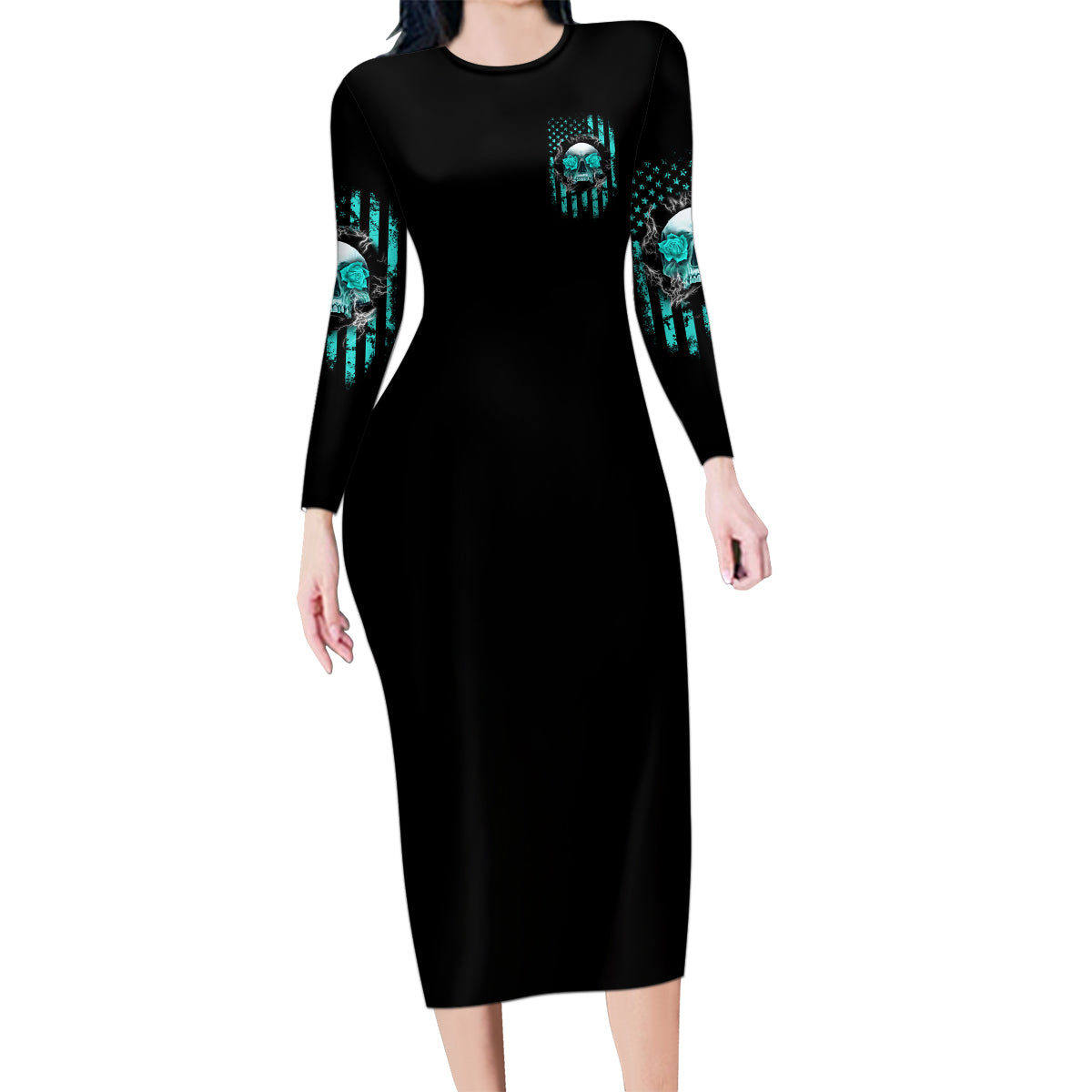 I Am The Storm Skul Family Matching Long Sleeve Bodycon Dress and Hawaiian Shirt - Wonder Print Shop