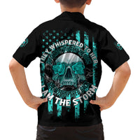 I Am The Storm Skul Family Matching Off Shoulder Long Sleeve Dress and Hawaiian Shirt - Wonder Print Shop
