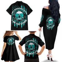 I Am The Storm Skul Family Matching Off Shoulder Long Sleeve Dress and Hawaiian Shirt - Wonder Print Shop