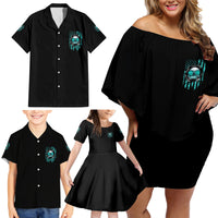 I Am The Storm Skul Family Matching Off Shoulder Short Dress and Hawaiian Shirt - Wonder Print Shop