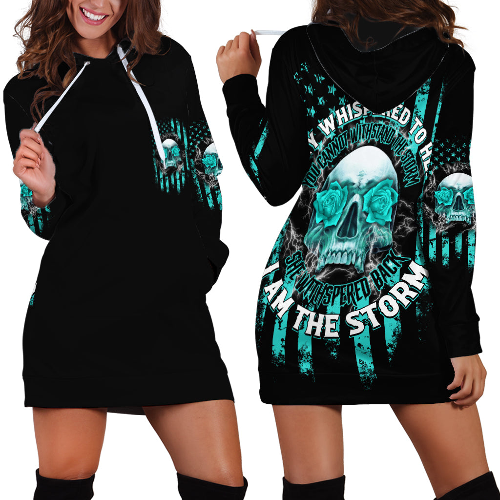 I Am The Storm Skul Hoodie Dress - Wonder Print Shop
