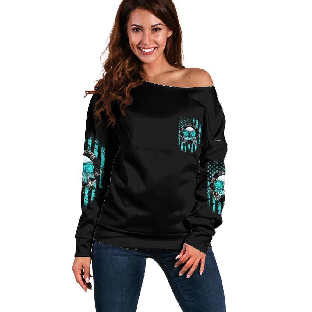 I Am The Storm Skul Off Shoulder Sweater - Wonder Print Shop