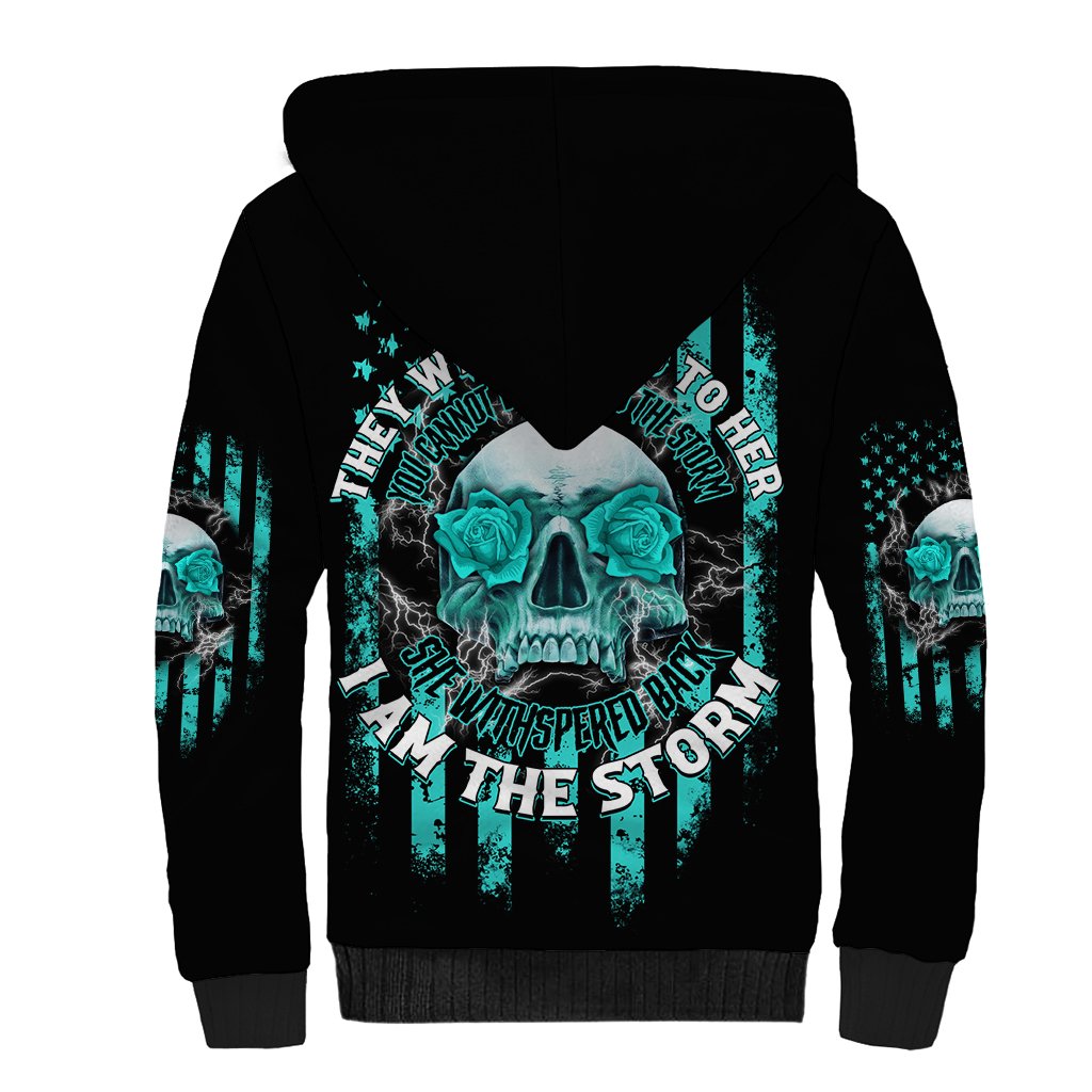 I Am The Storm Skul Sherpa Hoodie - Wonder Print Shop