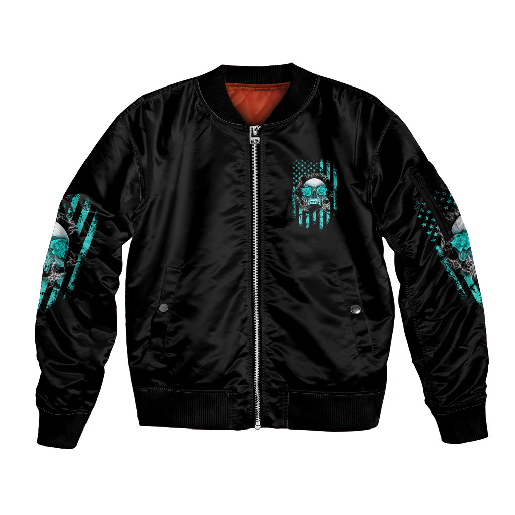 I Am The Storm Skul Sleeve Zip Bomber Jacket - Wonder Print Shop