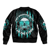 I Am The Storm Skul Sleeve Zip Bomber Jacket - Wonder Print Shop
