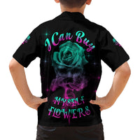 I Can Buy Myself Flowers Smoke Rose Skull Family Matching Puletasi Dress and Hawaiian Shirt - Wonder Print Shop