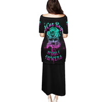 I Can Buy Myself Flowers Smoke Rose Skull Family Matching Puletasi Dress and Hawaiian Shirt - Wonder Print Shop