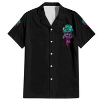 I Can Buy Myself Flowers Smoke Rose Skull Family Matching Short Sleeve Bodycon Dress and Hawaiian Shirt - Wonder Print Shop