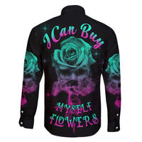 I Can Buy Myself Flowers Smoke Rose Skull Family Matching Short Sleeve Bodycon Dress and Hawaiian Shirt - Wonder Print Shop
